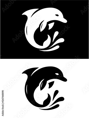 Playful Dolphin Silhouette Logo Design for Marine & Wellness Brands