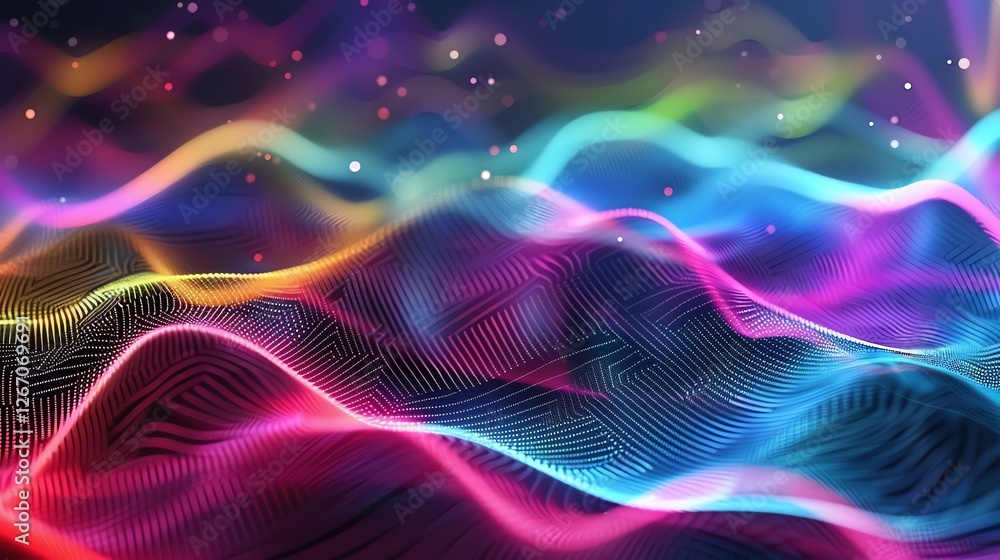 Fototapeta premium An abstract image of a colorful, digital landscape.