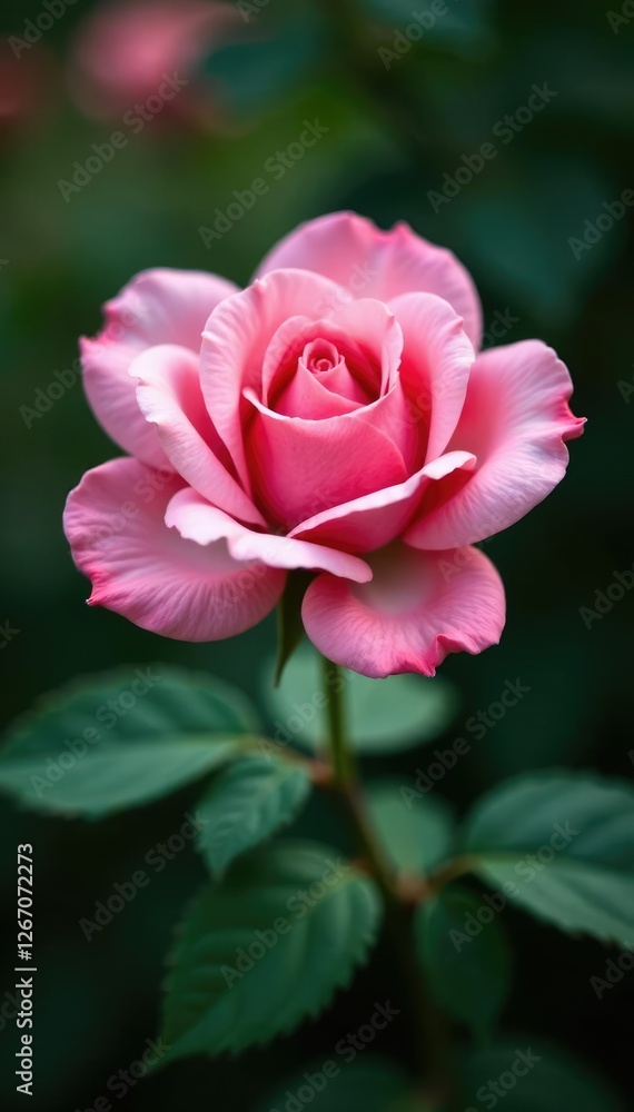 Delicate pink petals unfolding on a rose-like flower, garden, plant