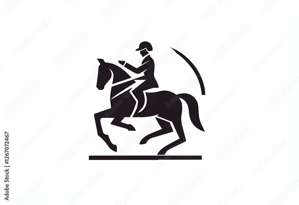 icon of an abstract equestrian on a clean background icon of an abstract equestrian on a clean background