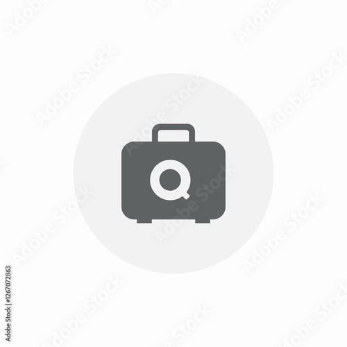 suitcase searching icon sign vector