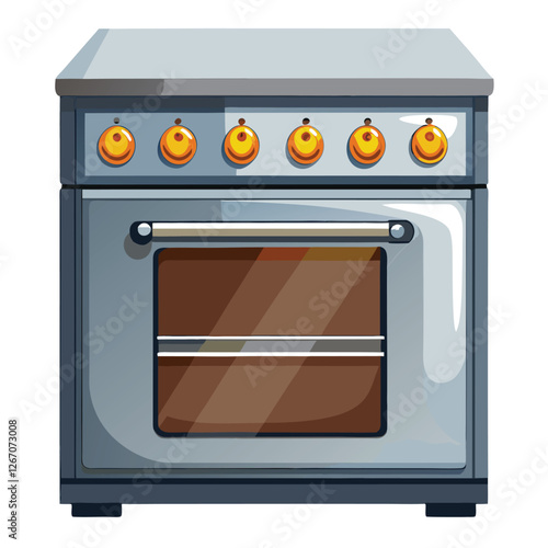 gas stove Modern gas stove, multi-function stove with oven vector illustration