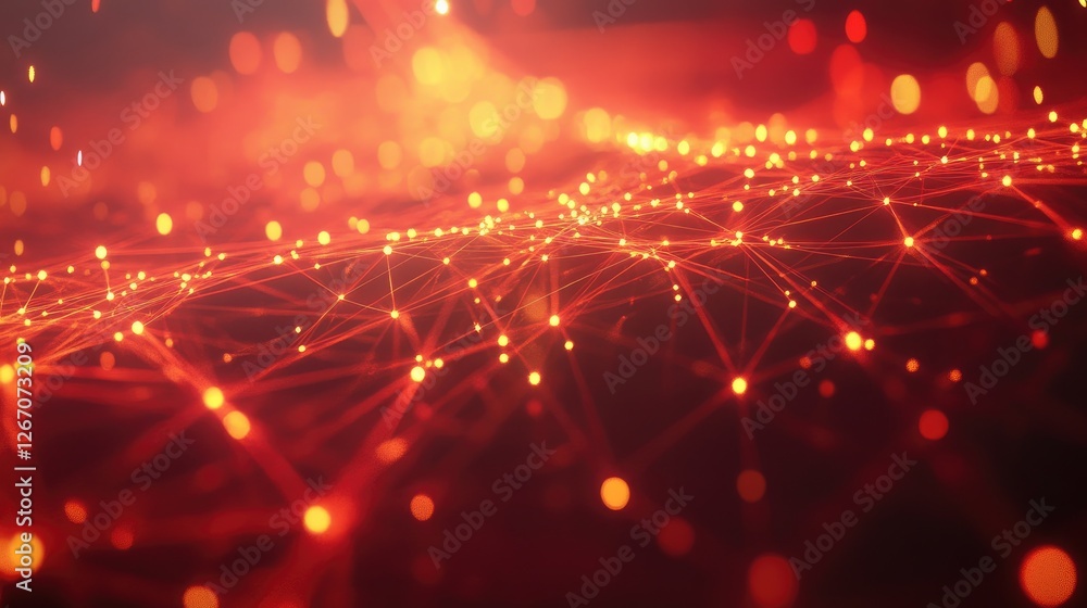Obraz premium A dynamic energy flow forming a network, symbolizing powerful business cooperation.
