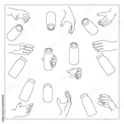 ボトルを持つ手のセット