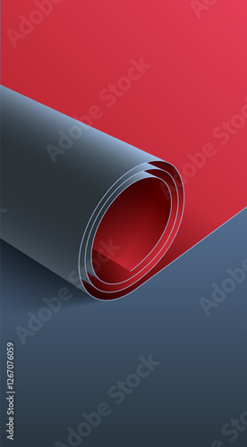 Colored paper rolled into a roll. Vector illustration. Sketch for creativity.