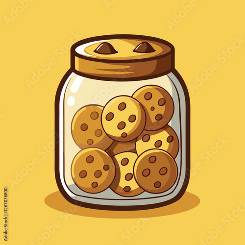 Wallpaper Mural glass jar with cookies Cookie jar with tasty chocolate cookies vector illustration Torontodigital.ca