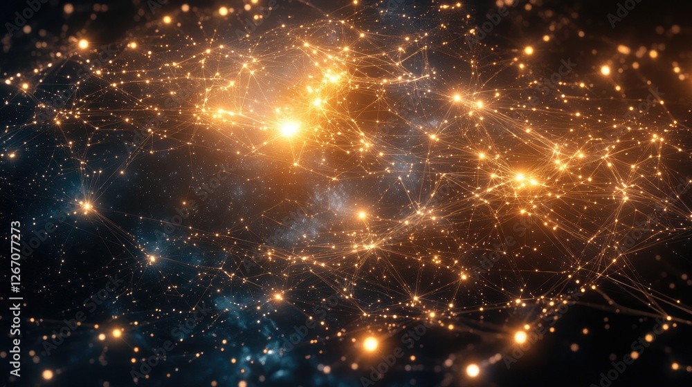 Fototapeta premium A luminous web of interlinked strands forming a perfect structure, symbolizing unity.