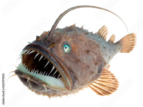 Unusual Deep-Sea Fish with Sharp Teeth and Unique Features Underwater Close-Up