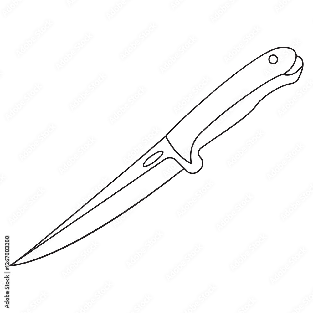 Obraz premium Minimalist Knife Line Art Illustration