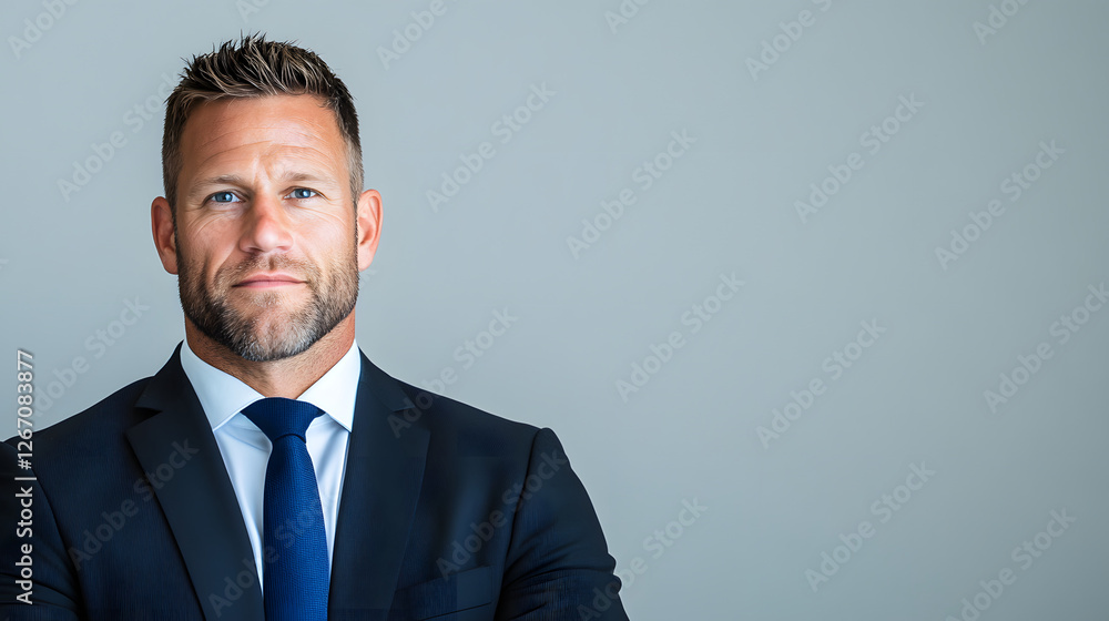Business Professional in Formal Attire, Confident Expression
Business Professional in Formal Attire, Confident Expression
