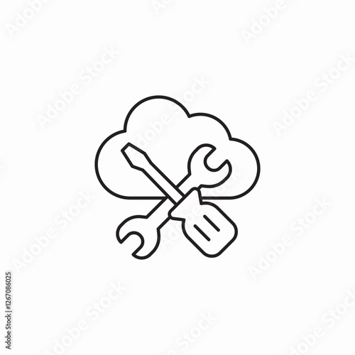 cloud repair service icon sign vector