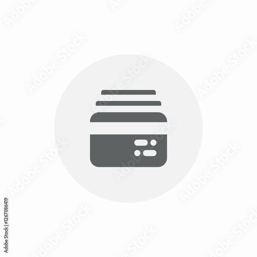 credit card pile icon sign vector