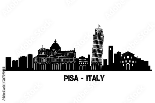 Pisa skyline con tutti i monumenti