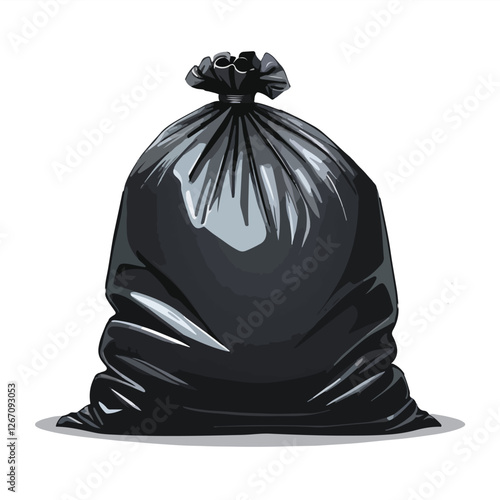 A black trash bag