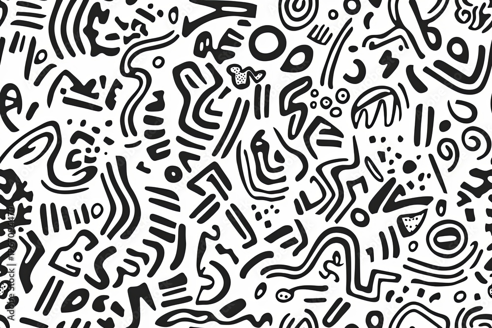 Fun line doodle seamless pattern. Creative abstract squiggle style drawing background for children. Fun line doodle seamless pattern. Creative abstract squiggle style drawing background for children.
