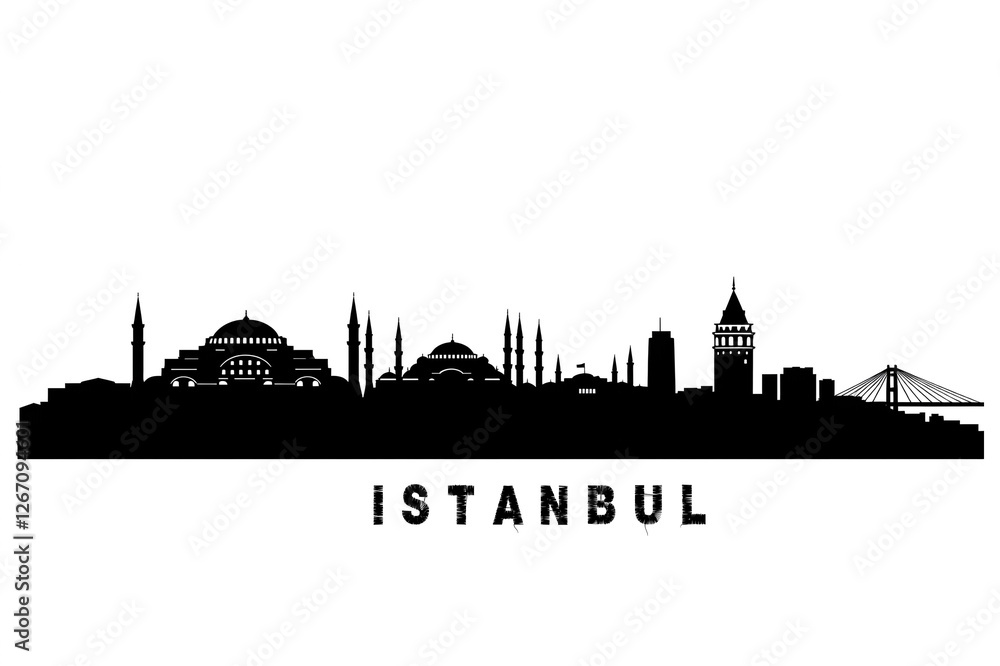 Fototapeta premium Istanbul skyline con tutti i palazzi