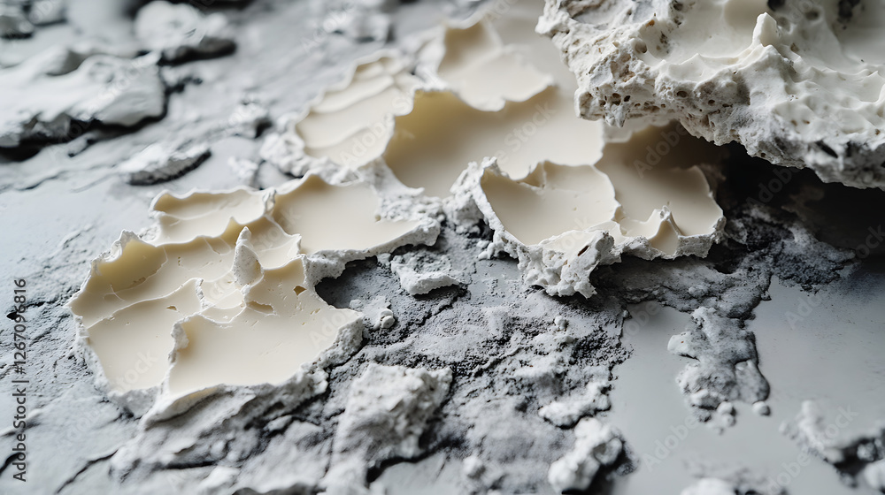 Obraz premium Abstract Texture: A close-up view showcasing an abstract texture with a tactile, textured surface. The varying shades and rough edges create visual interest and depth, conveying a sense of raw.
