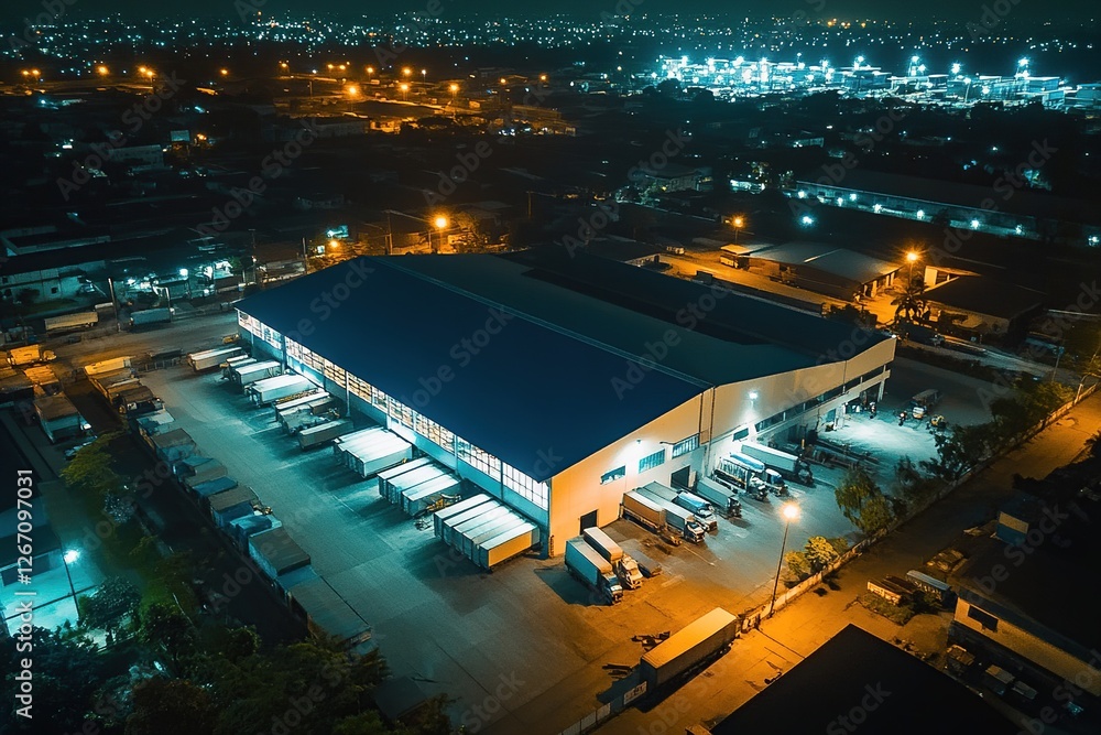 custom made wallpaper toronto digitalNight Warehouse Distribution Center: Trucks Loading & Unloading Goods Efficiently at Night