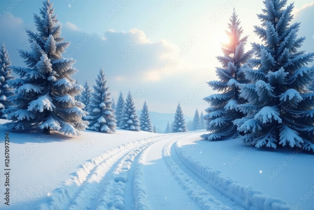 Texturas de hielo en un paisaje con nieve y ?rboles, cold weather effects, snowy scenery Texturas de hielo en un paisaje con nieve y ?rboles, cold weather effects, snowy scenery