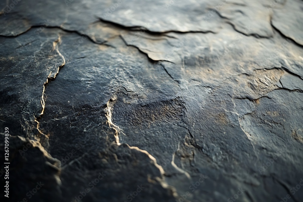 Dark gray stone texture with cracks and crevices Dark gray stone texture with cracks and crevices