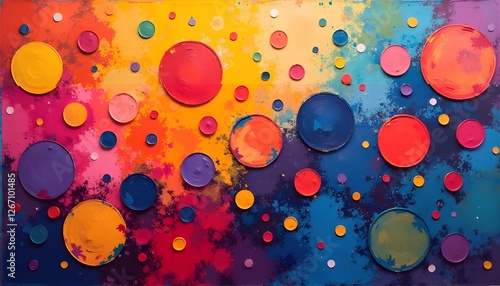 Wallpaper Mural Abstract painting with many different colorful circles  

 Torontodigital.ca