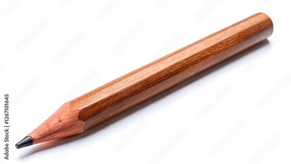 Obraz premium Wooden Pencil on White Background
