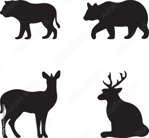 silhouettes of deer