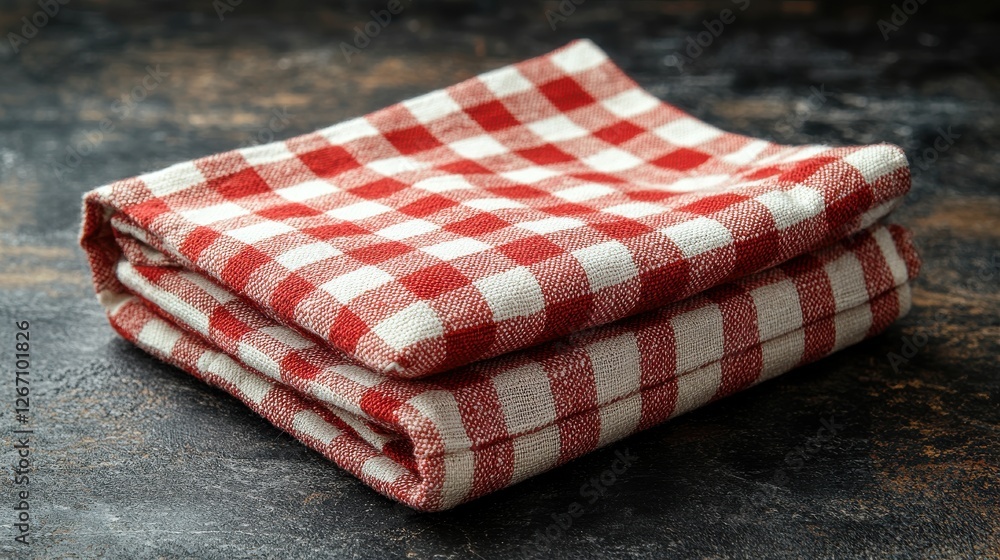neatly folded red and white checkered fabric napkin isolated on transparent background neatly folded red and white checkered fabric napkin isolated on transparent background