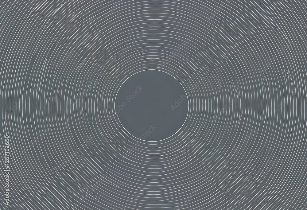 Obraz premium Serene Circularity, A Minimalist Gray and White Concentric Line Design