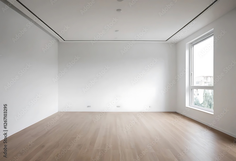Sunlit Empty Room with Clean Lines and Minimalist Architectural Style Sunlit Empty Room with Clean Lines and Minimalist Architectural Style