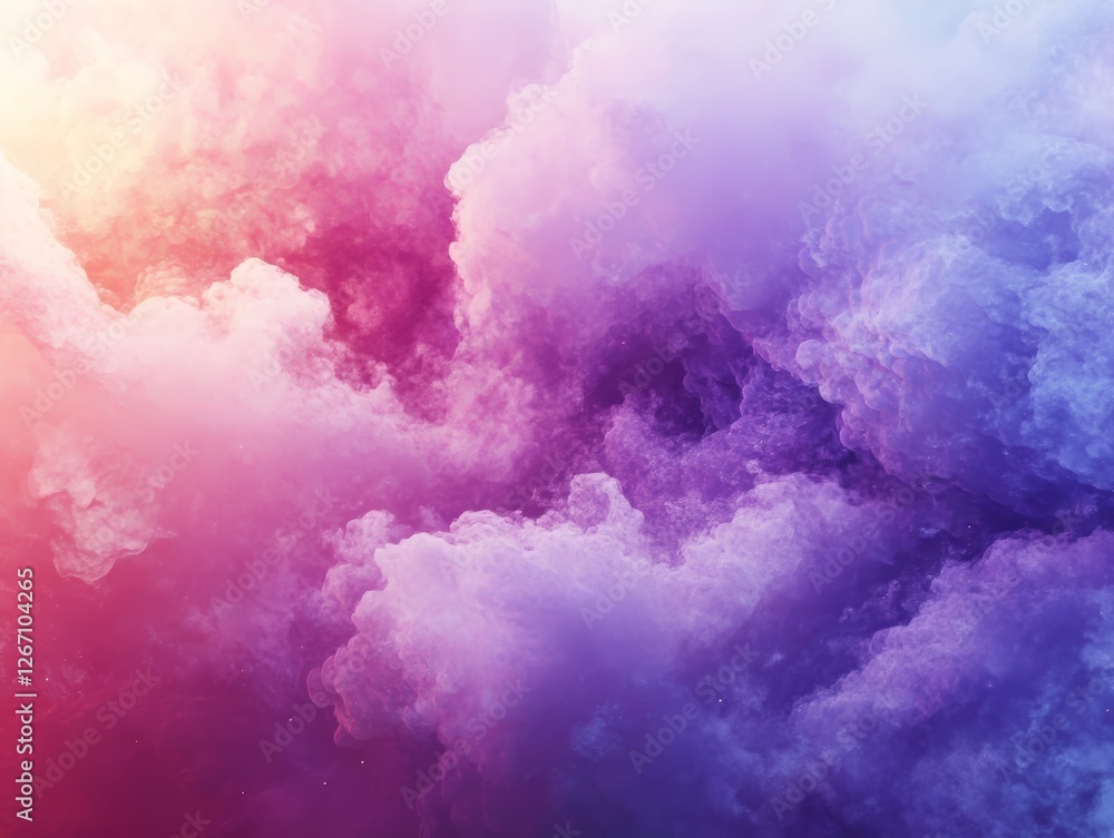 Fototapeta premium Dreamy Pastel Cloudscape Abstract Purple Pink and Orange Color Swirl