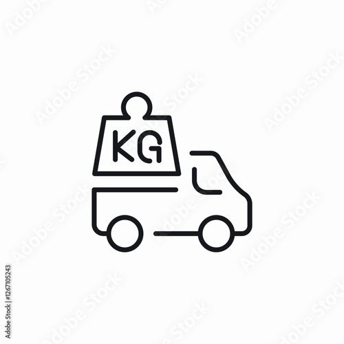 kg weight truck lift icon sign vector