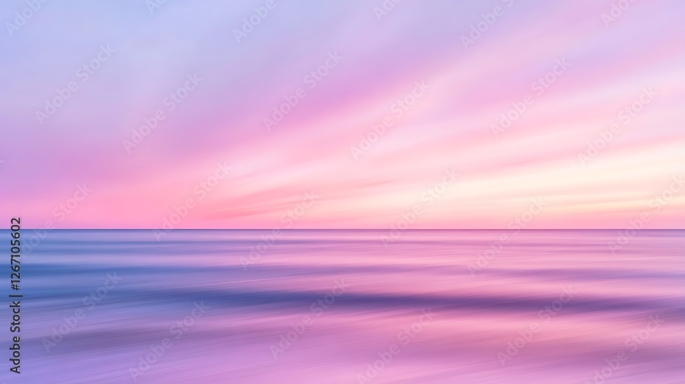Serene Pastel Sunset Over Calm Ocean Waters Serene Pastel Sunset Over Calm Ocean Waters