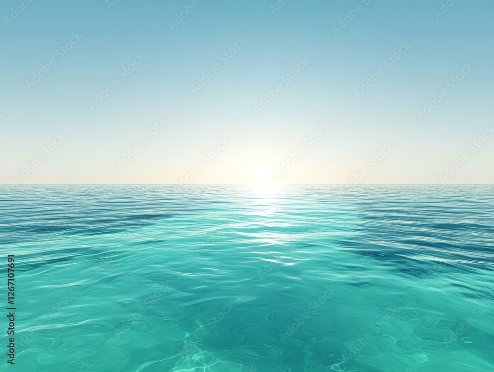 Obraz premium Serene Ocean Sunset Tranquil Turquoise Waters