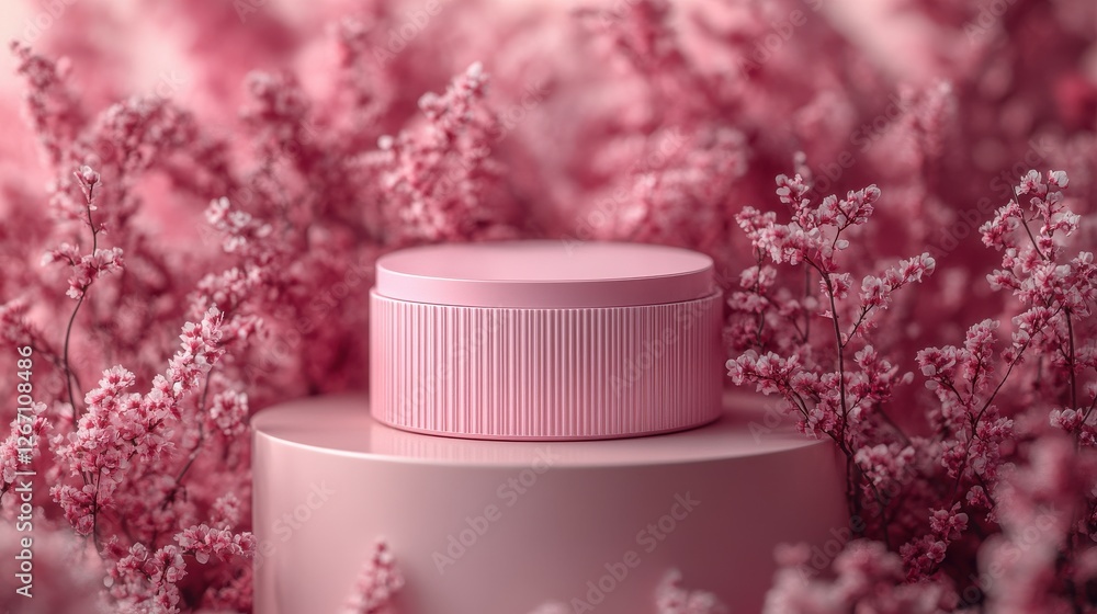 pink podium for displaying cosmetics and product on abstract background pink podium for displaying cosmetics and product on abstract background