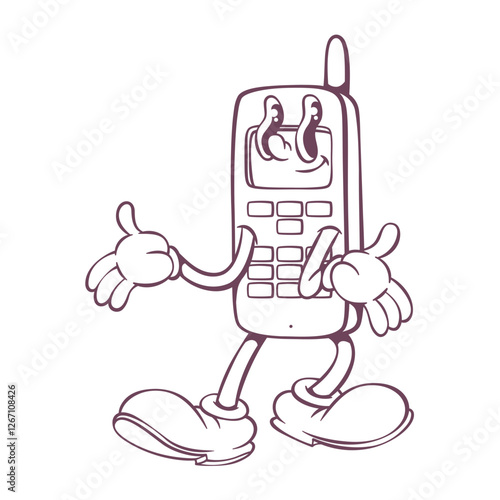 Retro groovy mascot character design