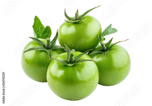 Wallpaper Mural Fresh green tomatoes with green leaves. Torontodigital.ca