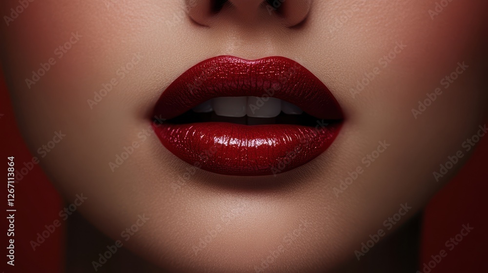 red matte lipstick female lips isolated on transparent background red matte lipstick female lips isolated on transparent background