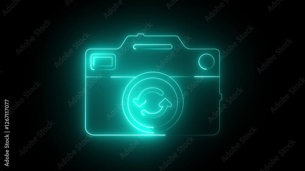 Modern camera Vertical icon on sleek background Modern camera Vertical icon on sleek background