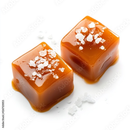 Delicious Gourmet Salted Caramel Candies Sweet Treats Photography Studio Shot Background Image Food Photography Caramel Candy Cubes Brown Sugar       