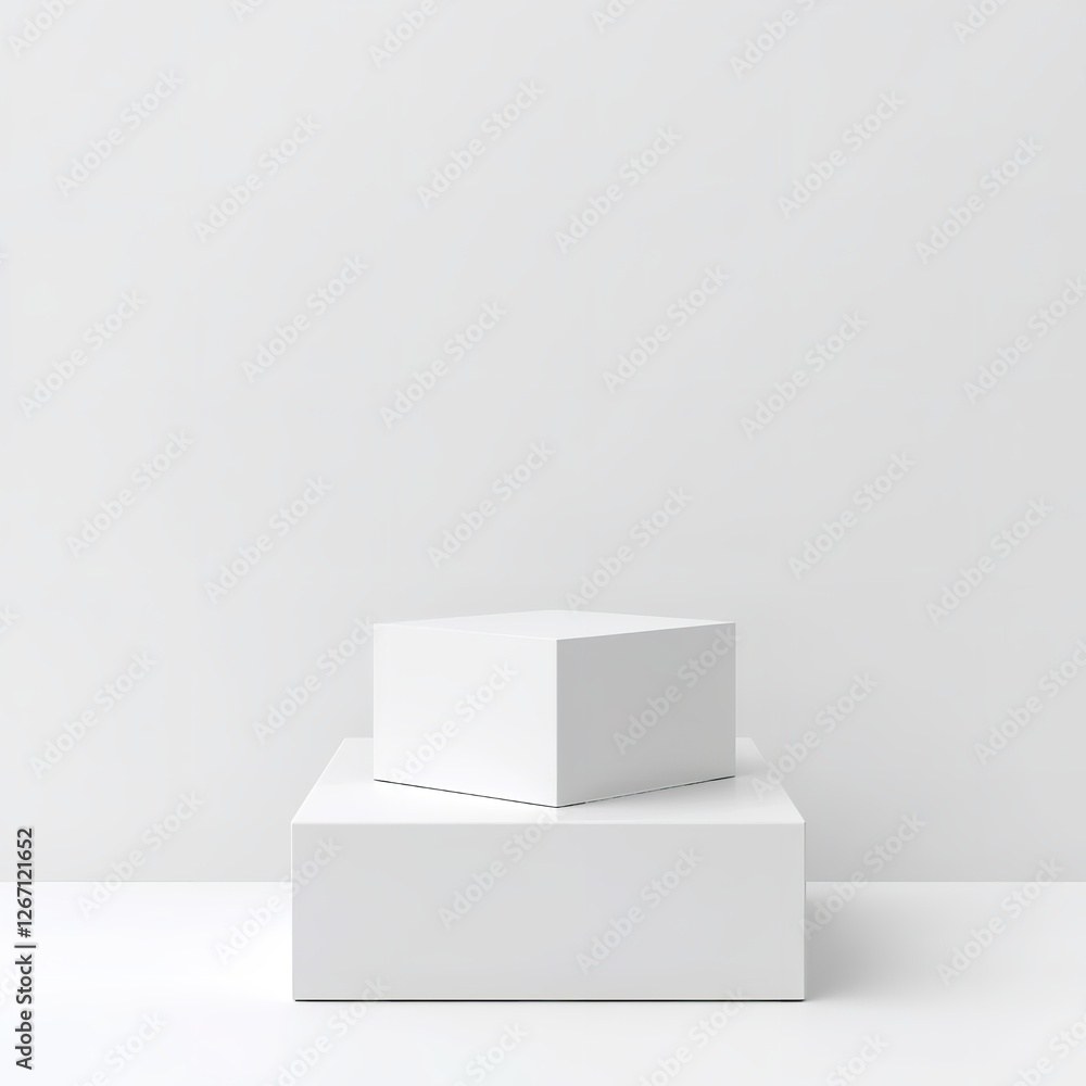 Minimalist White Cube Display Platform Product Presentation Mockup Scene Simple Clean Modern Design Studio Background Advertising Template for Minimalist White Cube Display Platform Product Presentation Mockup Scene Simple Clean Modern Design Studio Background Advertising Template for