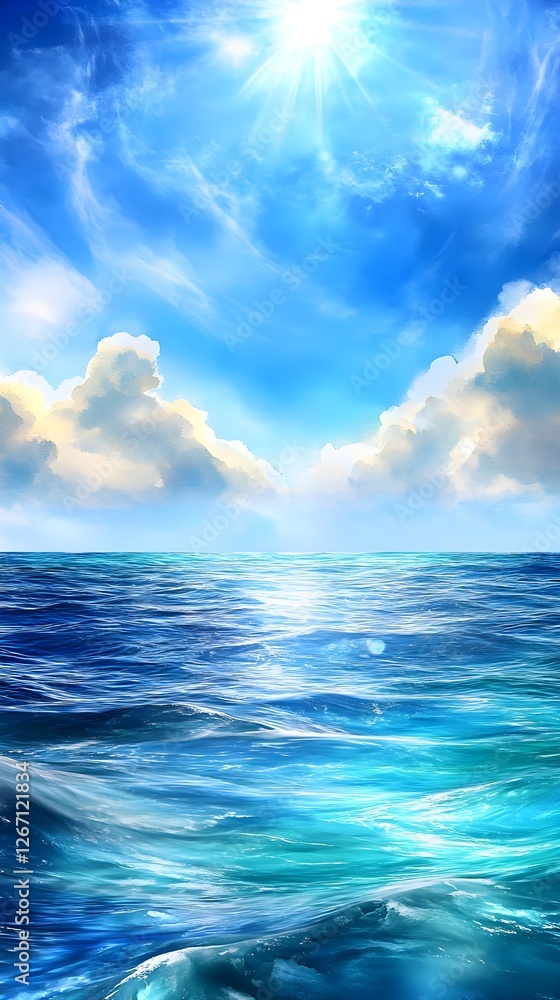 Obraz premium Serene Ocean & Sunny Sky - Summer Seascape - Vibrant Colors