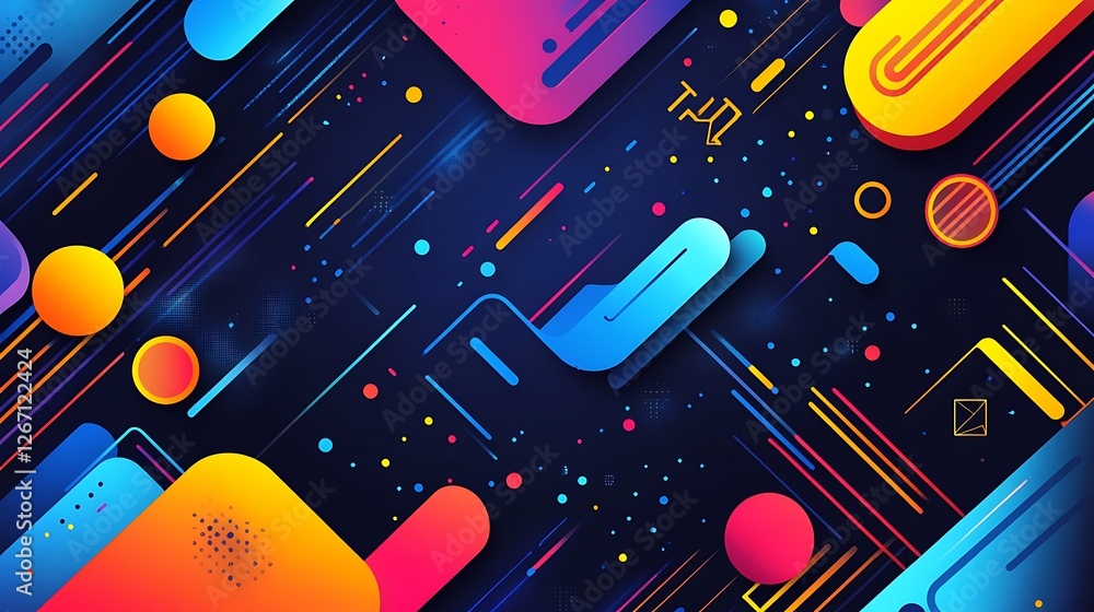 Abstract Colorful Geometric Shapes Design Background Abstract Colorful Geometric Shapes Design Background