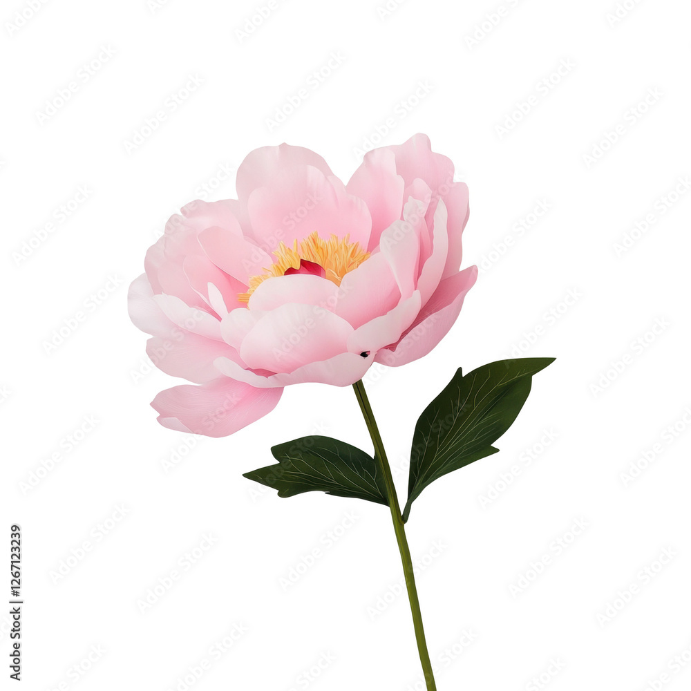 A single pink flower with a green stem. The flower is the main focus of the image and is the only thing visible A single pink flower with a green stem. The flower is the main focus of the image and is the only thing visible