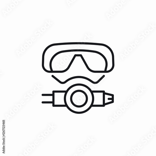 snorkeling equipment icon sign vector