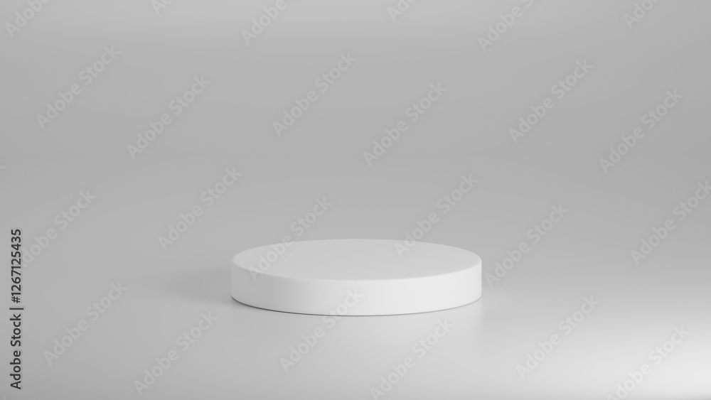 3D white circular pedestal for product placement 3D white circular pedestal for product placement