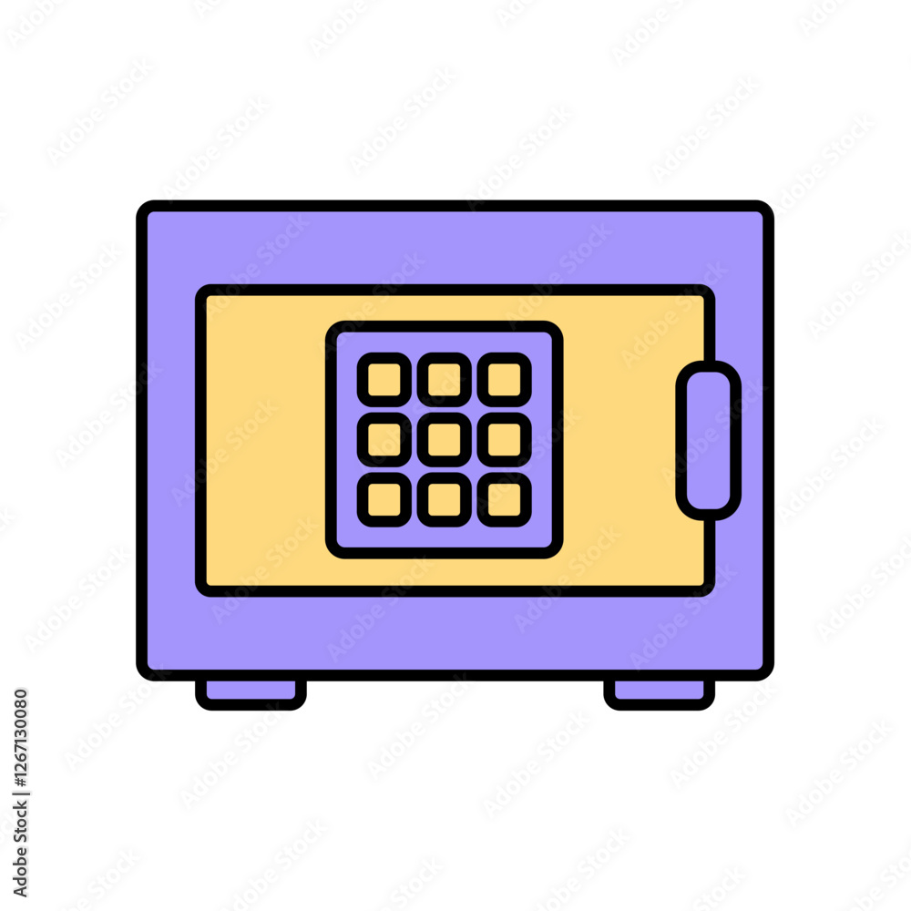 Icon a safe, isolated against a clean background. Icon a safe, isolated against a clean background.