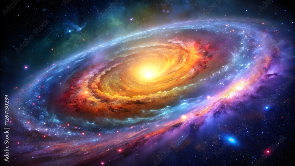 Obraz premium Spiral Galaxy, Cosmic Nebula, Celestial Vortex