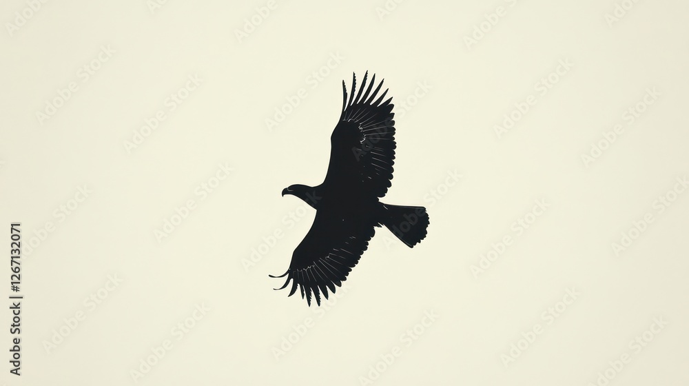 Fototapeta premium Eagle in flight, light background, nature, wildlife, poster