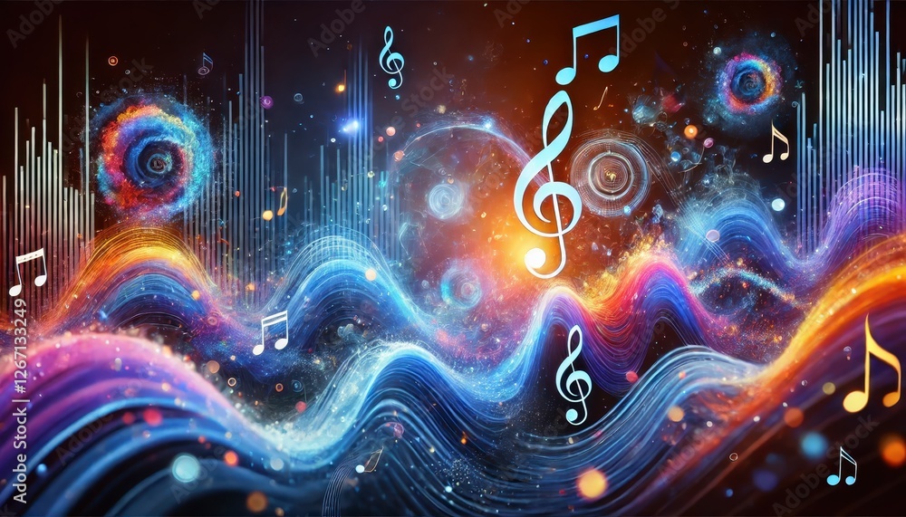 Fototapeta premium A conceptual depiction of music and sound.